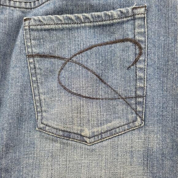 Chicos Platinum Marquis Denim Skirt with Front Vent size 1 (size 8) - Picture 6 of 11